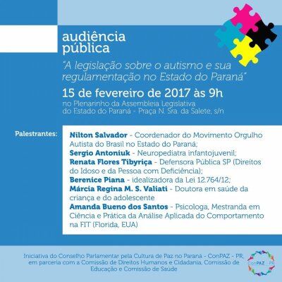 Audiência pública - a legislação do autismo e sua regulamentação no estado do Paraná